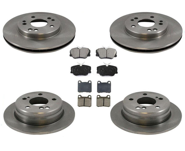 86-91 300E Base Tracción en las ruedas traseras Rotores de disco de freno delanteros y traseros y pastillas de freno de disco 6P