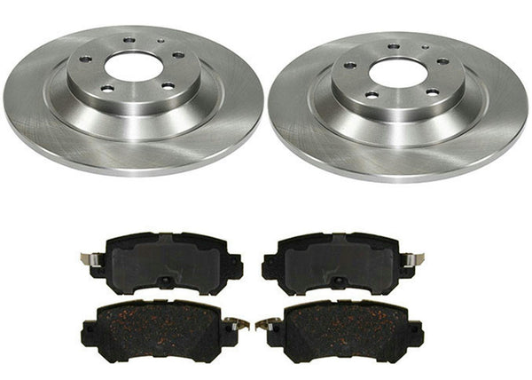 Rear Brake Disc Rotor Rotors Ceramic Brake Pads Set For 13-15 Mazda CX5 CX-5