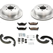 Rear Brake Disc Rotors, Ceramic Pads & Parking Shoes for 09-11 Ford F150 6 Stud