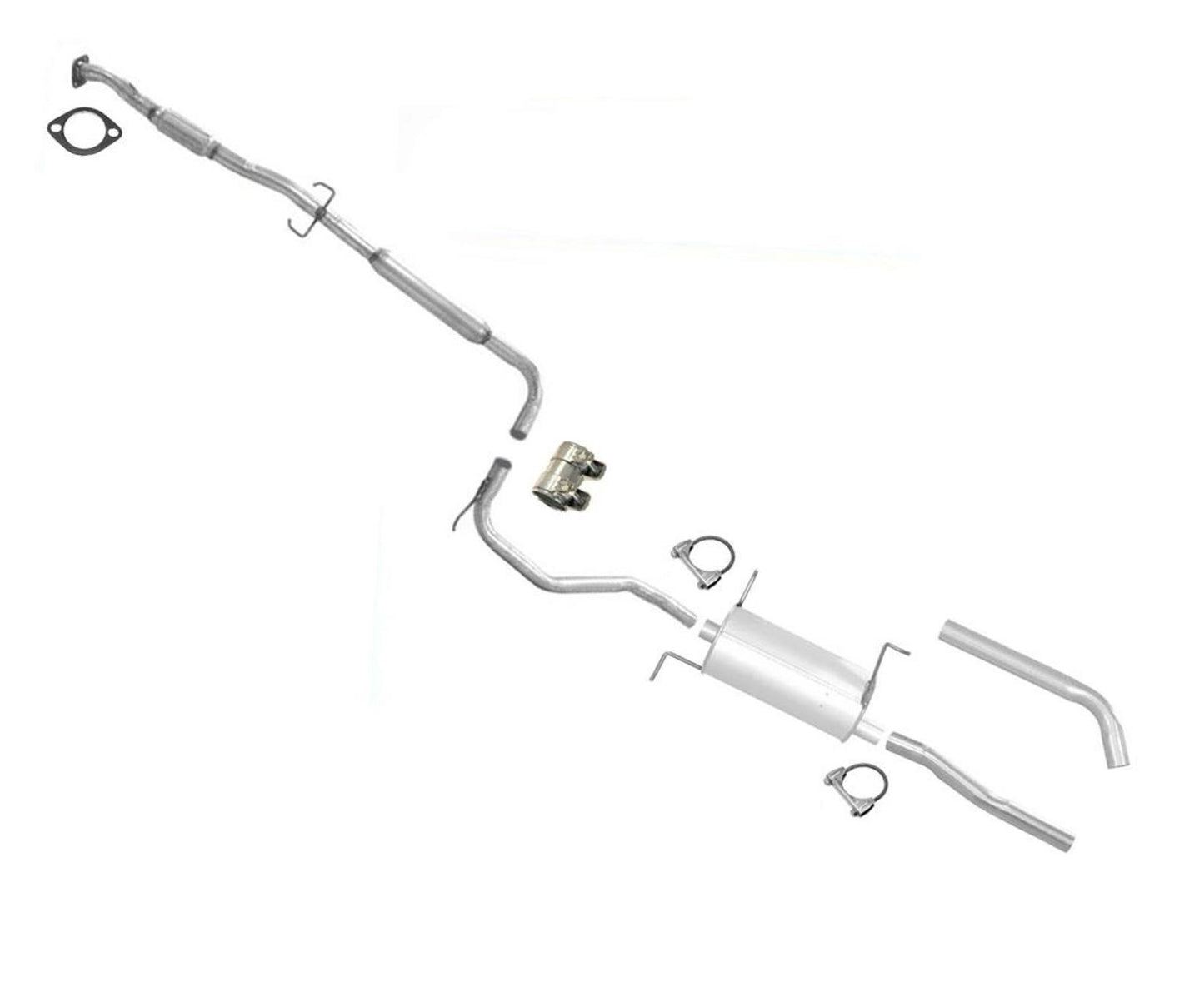 Sistema de escape con resonador y silenciador compatible con Ford Escort para Mercury Tracer 2.0 98-03