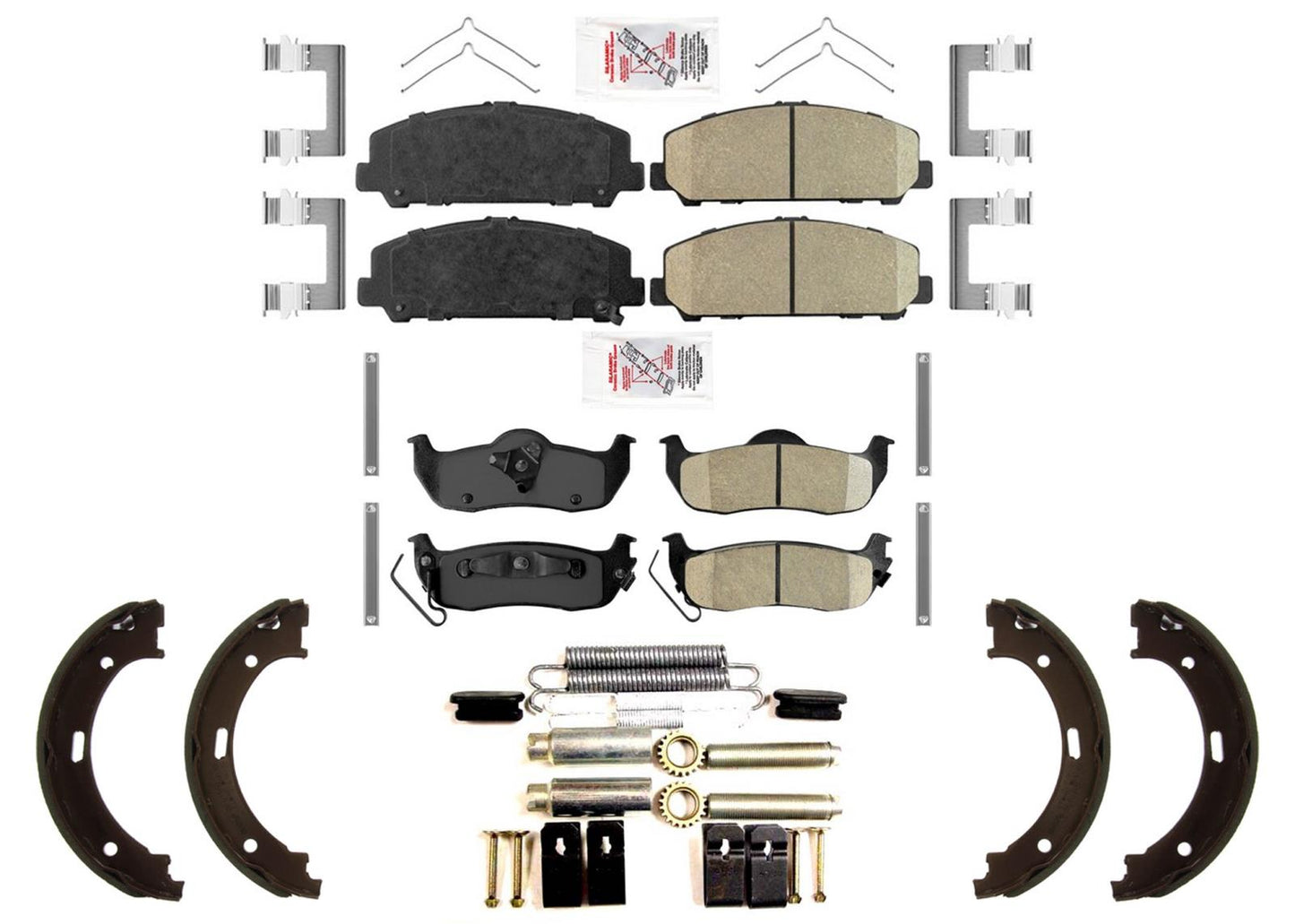 AME Front Rear Disc Brake Pads Parking Shoes For Nissan Armada 2008-2015