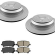 Rear Coated Brake Rotors & Ceramic Brake Pads For Honda Passport 2019-2024