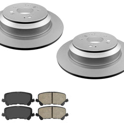 Rear Coated Brake Rotors & Ceramic Brake Pads For Honda Passport 2019-2024
