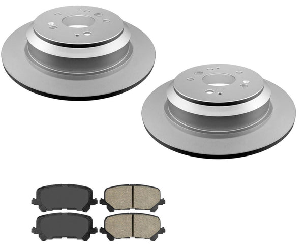 Rear Coated Brake Rotors & Ceramic Brake Pads For Honda Passport 2019-2024