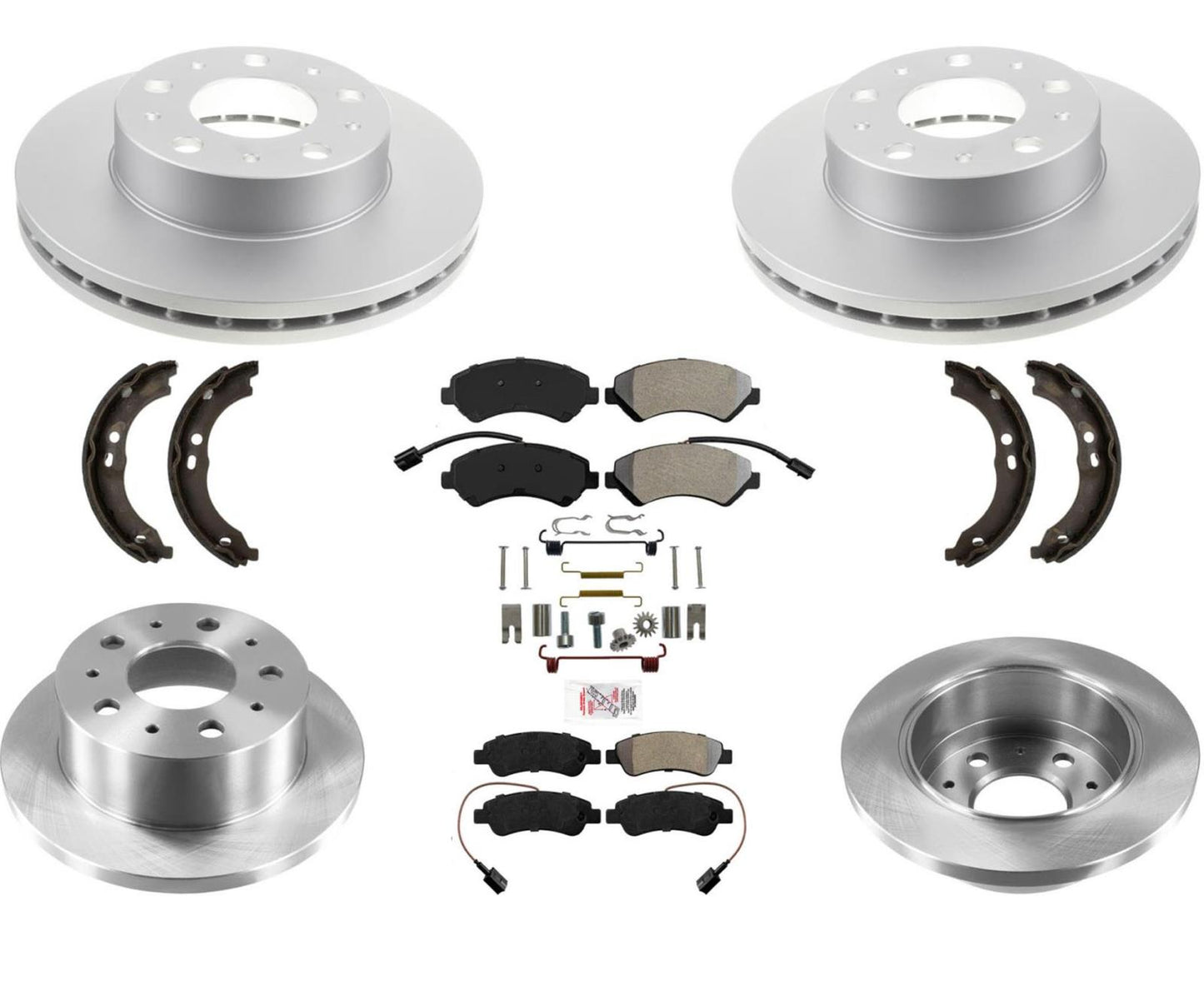 Front with Rear Solid Brake Rotors Pads For Ram Promaster 1500 2500 3500 14-21
