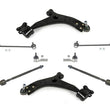 01-04 Volvo V40 S40 Front Lower Cantrol Arms W Ball Joints Tie Rods Sway Bar 8Pc