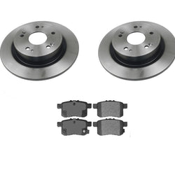 (2) Rear Brake Rotors & Ceramic Brake Pads for Acura & Honda 2011-2014