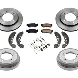 For 00-04 Tracker Front Disc Rotors Ceramic Pads Brake Drums Shoes Springs Kit
