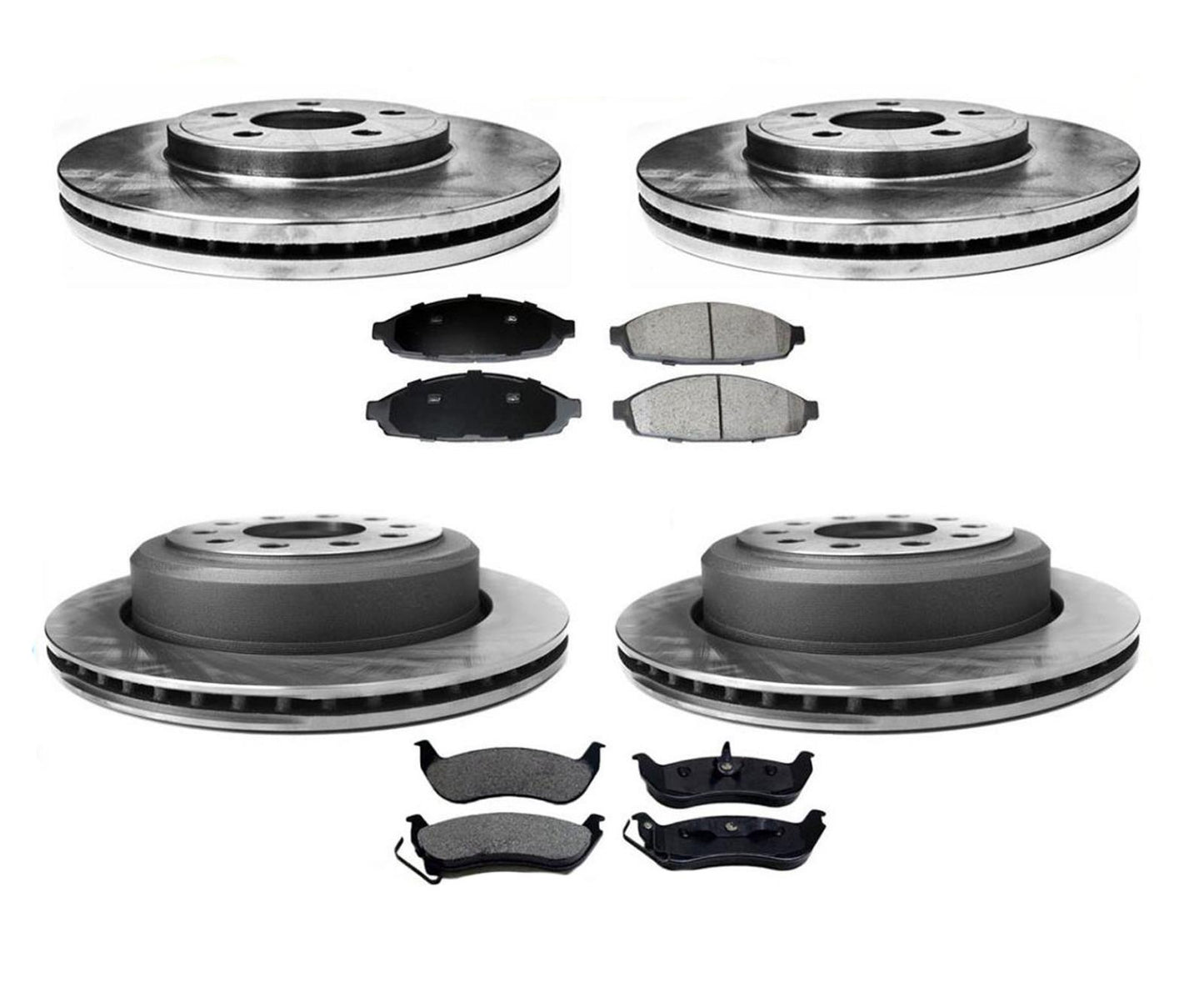 Frt & Rr Brake Rotors & Ceramic Brake Pads for 03-11 Crown Victoria Marquis 6pc