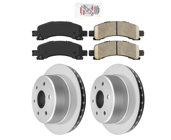 Rear Ceramic Pads & Coated Rotors For 2003-2014 GMC SAVANA YUKON & YUKON XL
