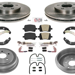 Front Brake Rotors & Pads for Chevrolet Malibu 07-08 4 Door With Rear Drum