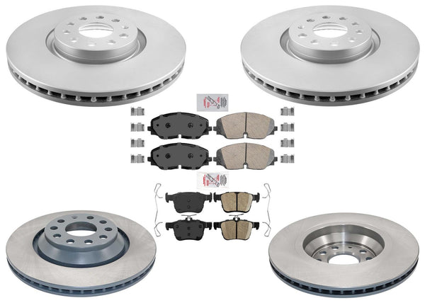 F&R Disc Brake Rotors Brake Pads for Volkswagen Atlas Altas Cross 2018-2024