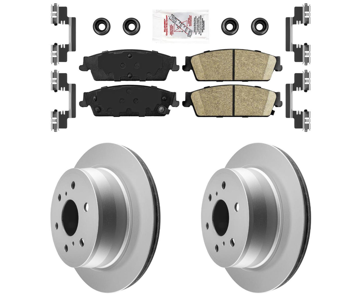 Rear Ceramic Brake Pad & Coated Rotors FOR 07-2014 CADILLAC ESCALADE - ESV - EXT