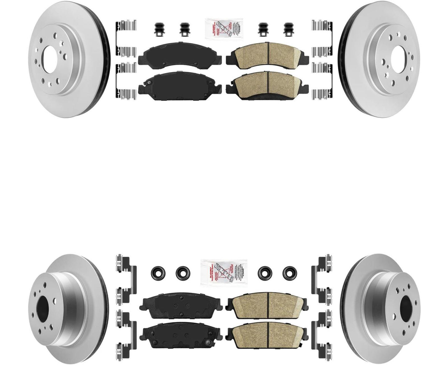 Front + Rear Brake Pads & Coated Rotors FOR 2007-2014 CADILLAC - ESV - EXT