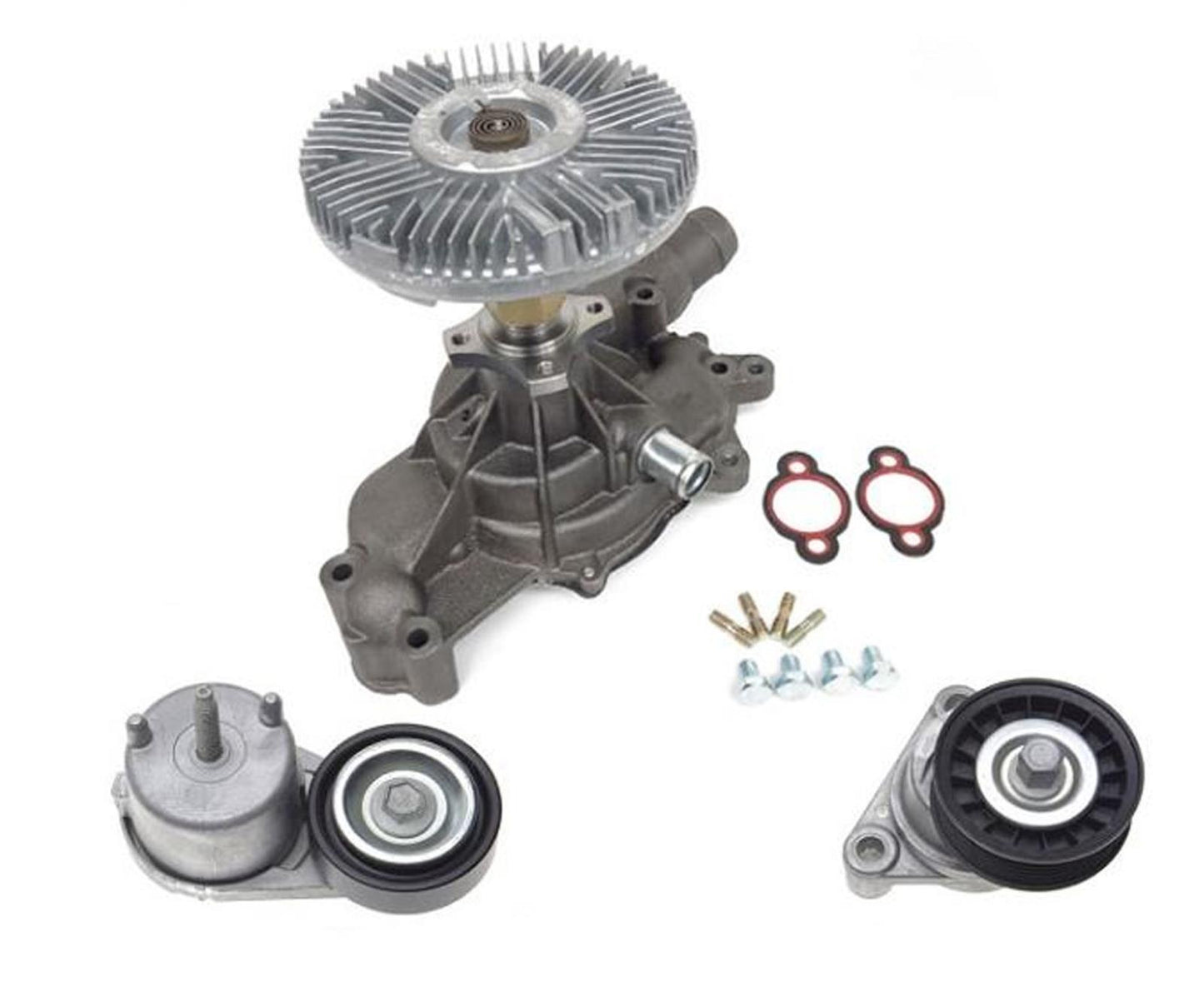 Fan Clutch Water Pump Belt Tensioner & Pulley For 02-06 Avalanche 2500 8.1L