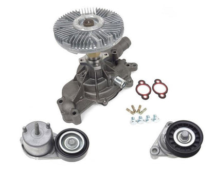 Fan Clutch Water Pump Belt Tensioner & Pulley For 02-06 Avalanche 2500 8.1L