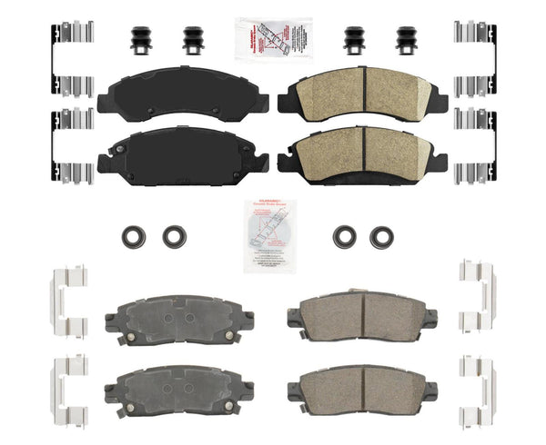 Ceramic Front + Rear Brake Pads FOR 2013-2019 Cadillac XTS HD Brakes; 6 Lugs