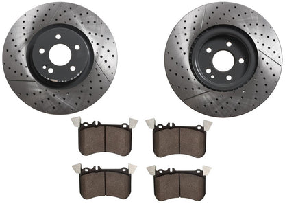Front Drilled Disc Brake Rotors Brake Pads for Mercedes CLA45 AMG 2014-2019