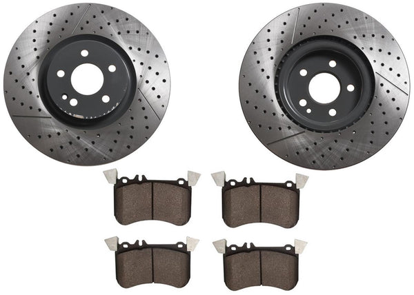 Front Drilled Disc Brake Rotors Brake Pads for Mercedes CLA45 AMG 2014-2019