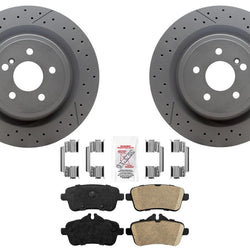 Rear Drilled Disc Brake Rotors Brake Pads for Mercedes CLA45 AMG GLA45 2014-2019