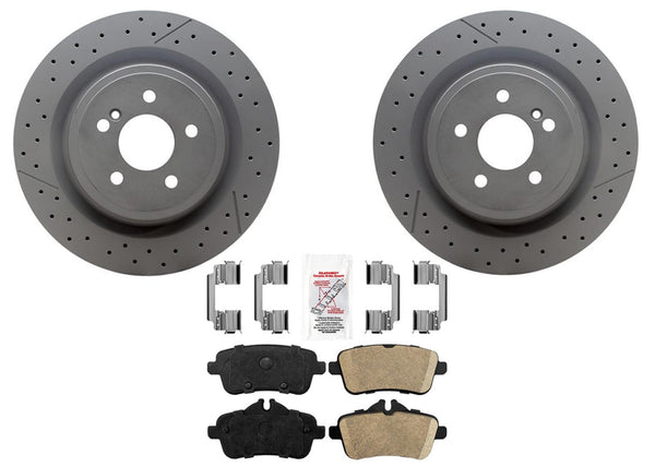 Rear Drilled Disc Brake Rotors Brake Pads for Mercedes CLA45 AMG GLA45 2014-2019