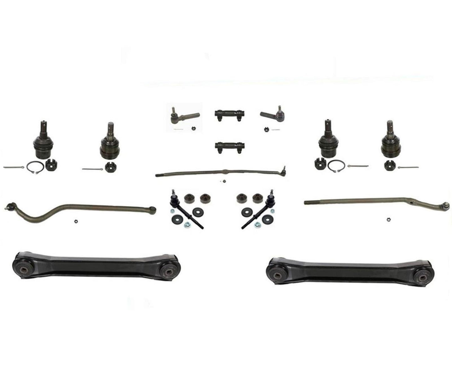 00-02 RAM 3500 PICKUP RAM FRT BRAZOS DE CONTROL BAJO Rótulas Kit de chasis de 15 piezas