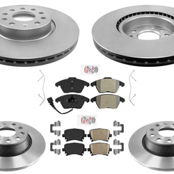 Coated Disc Brake Rotors Pads For Audi A3 & A3 Quattro 2006-2009 2.0L Gas