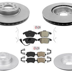 Coated Disc Brake Rotors Pads For Audi A3 2010 2011 2012 2013 2.0L FWD Gas