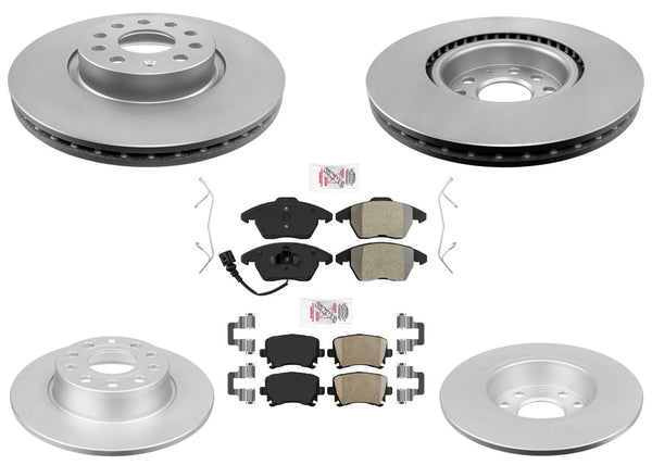 Coated Disc Brake Rotors Pads For Audi A3 2010 2011 2012 2013 2.0L FWD Gas