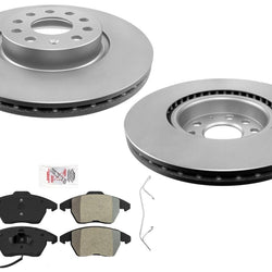 Front Coated Disc Brake Rotors Pads For Audi A3 & A3 Quattro 2006-2013 2.0L Gas