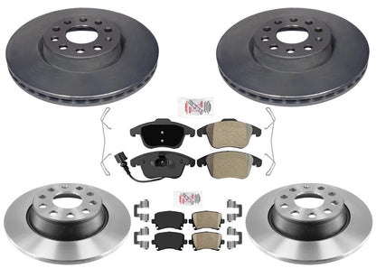 Performance Carbon F&R Disc Brake Rotors Brake Pads For Volkswagen Tiguan 09-11
