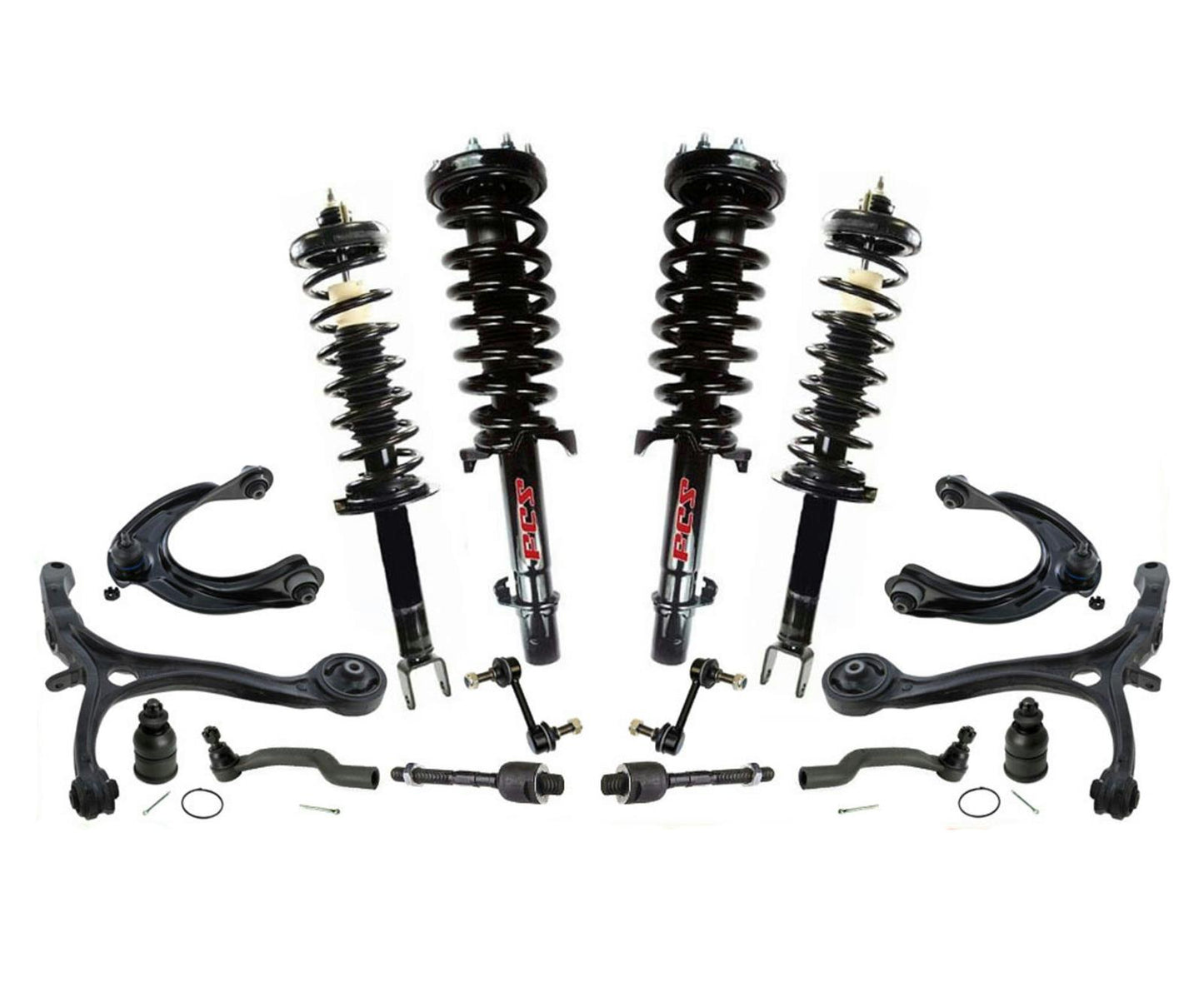 Fits For 08-12 Accord 3.5L W/ Automatic Trans Coil Spring Strut Tie Rods 16Pc