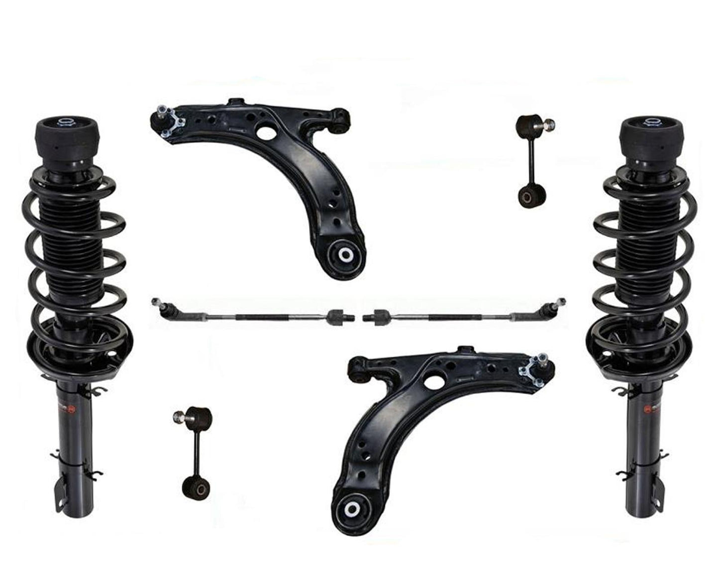 Front Complete Struts Control Arms BJ Tie Rods Links for 98-10 Beetle 10 Pcs