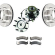 Front Hub & Bearings Brake Disc Rotors Ceramic Pads for 08-09 Hummer H2