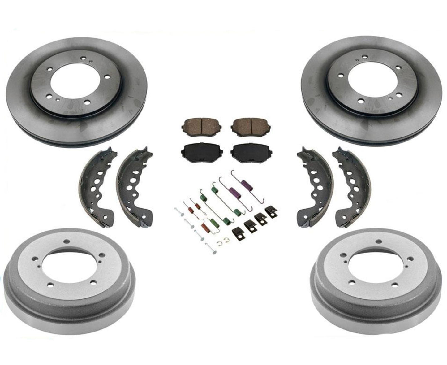 Para 01-05 Grand Vitara Frt Disco de freno Rotores Pastillas Tambores de freno Zapatos Resortes 7 piezas