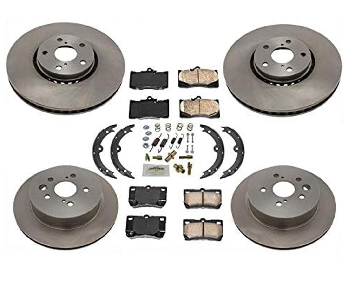 Nuevos rotores de disco de frenos delanteros y traseros, pastillas de cerámica, 8 piezas para Lexus IS350 2009-2011