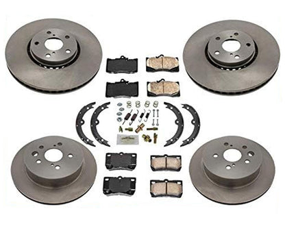 Nuevos rotores de disco de frenos delanteros y traseros, pastillas de cerámica, 8 piezas para Lexus IS350 2009-2011