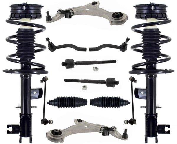 Front Complete Struts Lower Control Arms Tie Rods & Links For Nissan Murano 2014