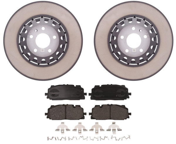 Coated Front Disc Brake Rotors Pads For 17-24 Audi Q7 Q8 375MM 6 Piston Caliper