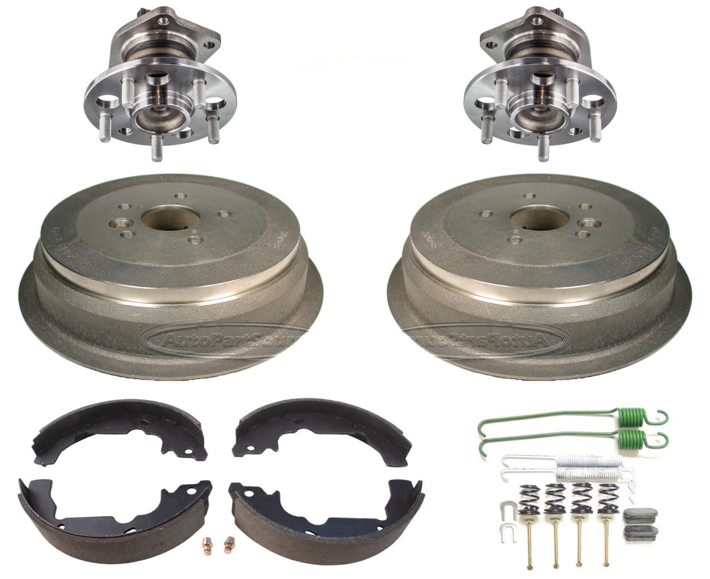Brake Drums Brake Shoe & Springs Rear Hub & Bearings For Toyota Sienna 1998-2003