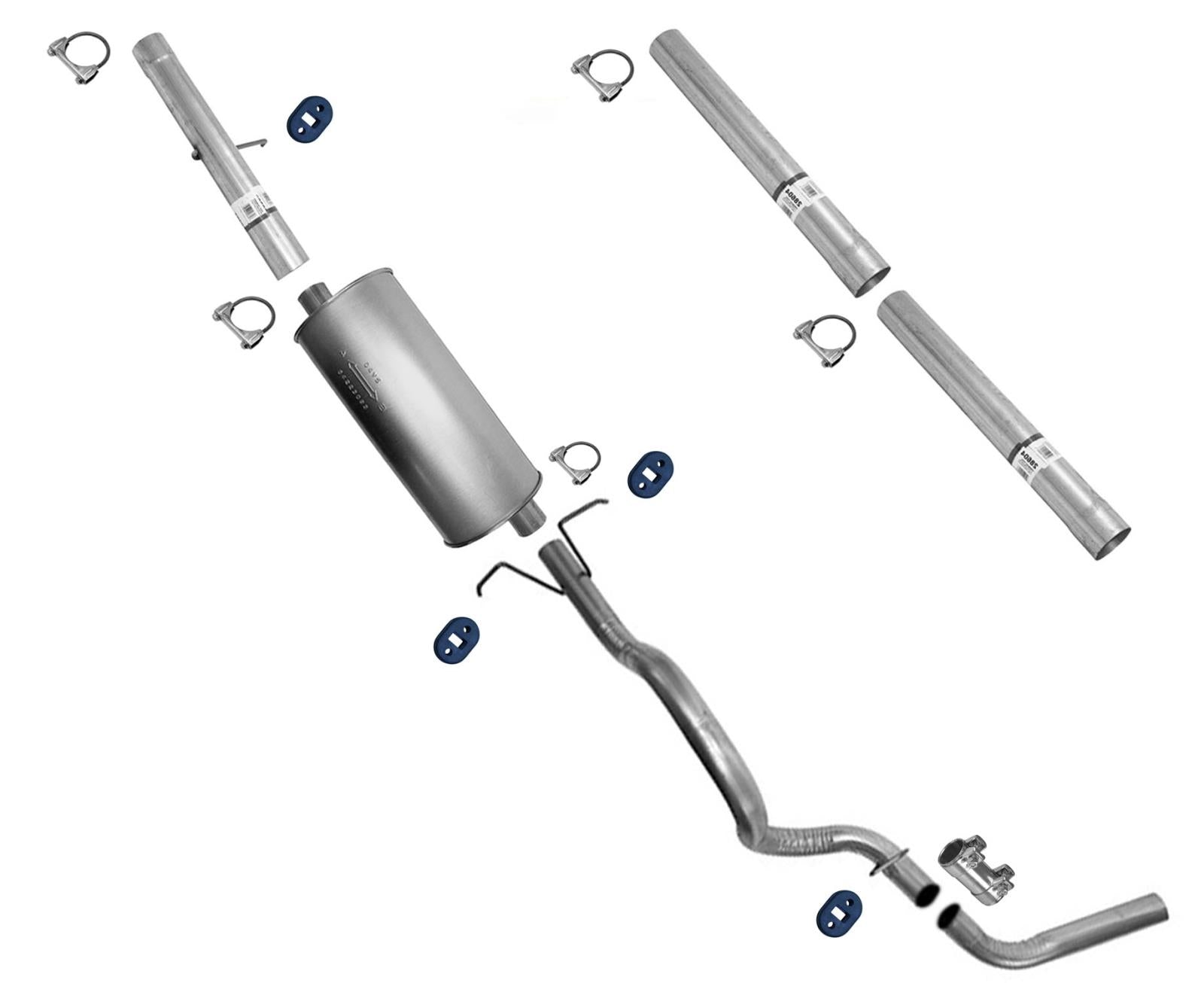 For 1998-2003 Ford F150 4.2 4.6 5.4L Muffler Tail Pipe Exhaust System 157"