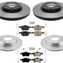 GEO Coated Brake Disc Rotors Ceramic Pads For 2006 2008 2010 2012 2013 Mazda 3