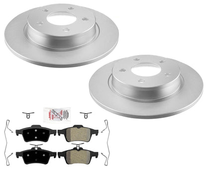 Rear GEO Coated Brake Disc Rotors Ceramic Pads For 2006 2008 2010 2013 Mazda 3
