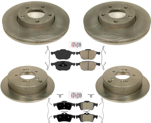 Front & Rear Performance Disc Brake Rotors Ceramic Pads For 2006-2013 Mazda 3