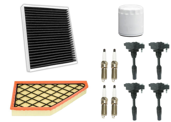 Ignition Coil & Air Cabin Filter Spark Plugs For GMC Acadia 2017-2019 2.5L