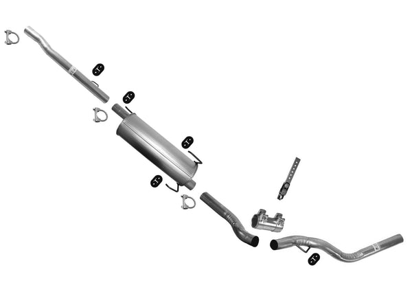 Muffler Exhaust for Dodge Ram 1500 06-08 Mega Cab 5.7L 8 Stud Extended Crew Cab