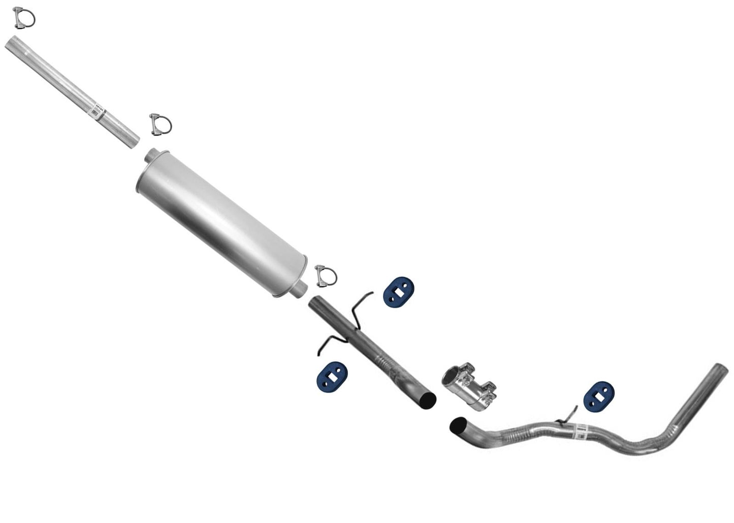 Sistema de escape silenciador HECHO EN EE. UU. para Ford F150 4.9 con distancia entre ejes de 138" 1996