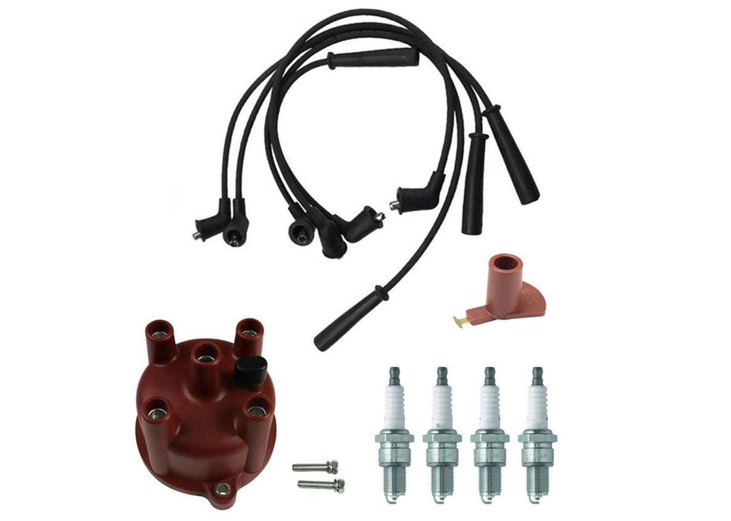 Spark Plugs Wires Distributor Cap & Rotor Cap for Toyota 4Runner 2.4L 1984-1992
