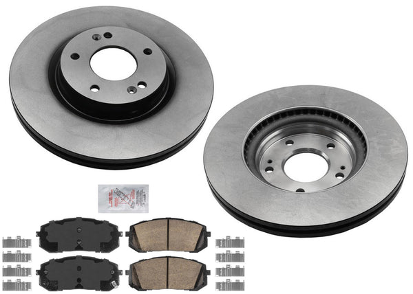 Front Coated Brake Rotors Ceramic Pads For Hyundai Elantra 2021 2022 2023 1.6L