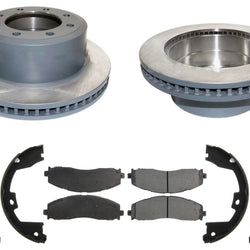 Rear Disc Brake Rotors Fleet Brake Pads for Ford F250 Super Duty 2023-2024 4x4